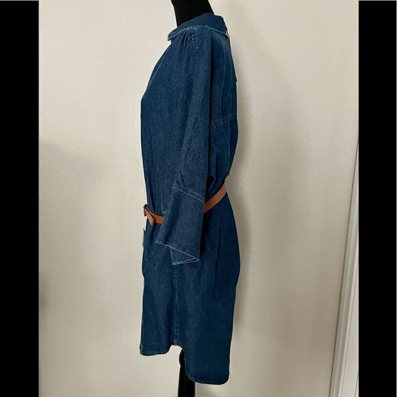 NWT Zara Belted Denim Shirt Dress - Picture 8 of 12